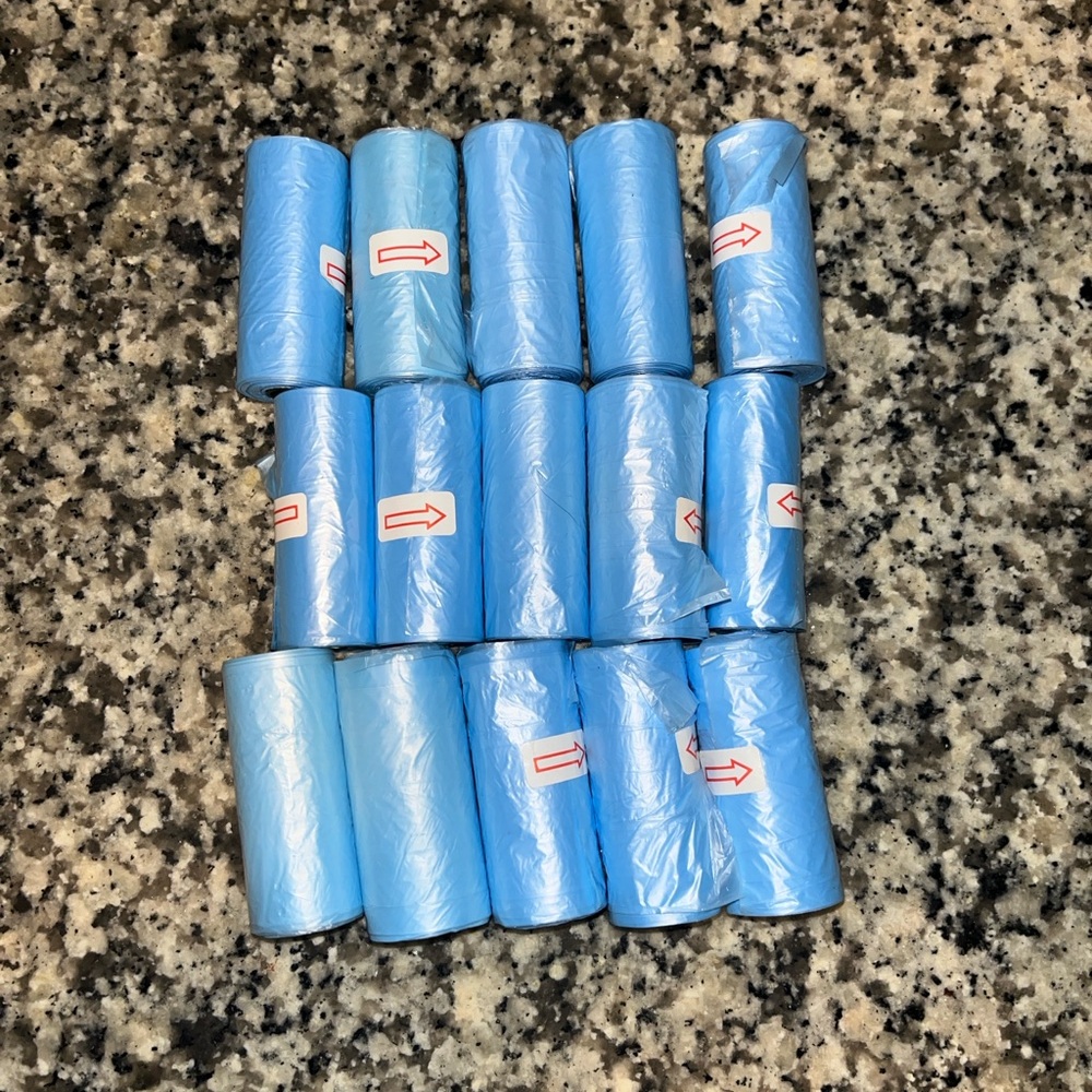 Set of Light Blue Waste Bag 15 Rolls